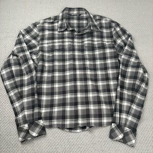 Arc'teryx Gray and Black Plaid Shirt button snap